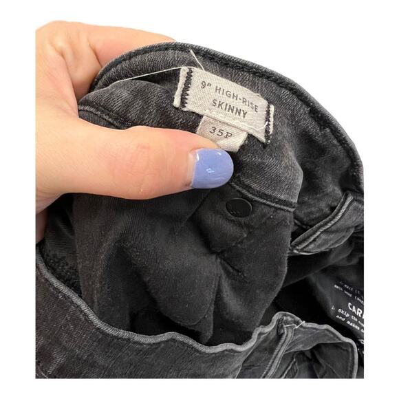 Madewell Petite 9" Mid-Rise Skinny Jeans in Black Sea 35P - Picture 7 of 8